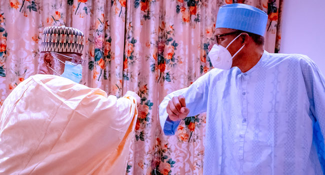Photos: Buhari hosts Ex-Head of State, Abdulsalami Abubakar; NDLEA chair, Buba Marwa in Aso Villa