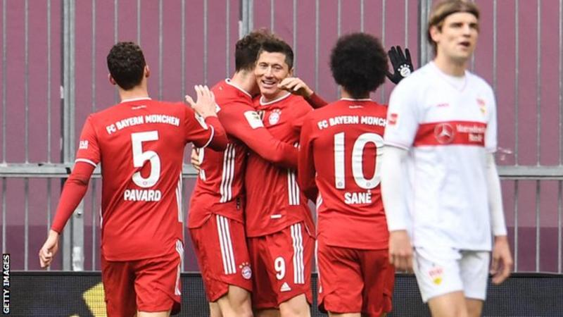 Lewandowski scores hat-trick as Bayern thrash Stuttgart