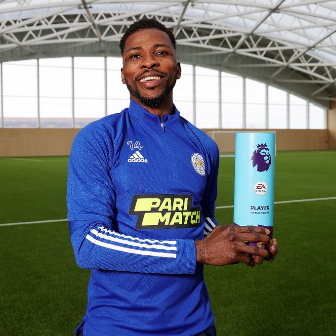 Photo: 'Senior man' Kelechi Iheanacho wins Premier League player of the month
