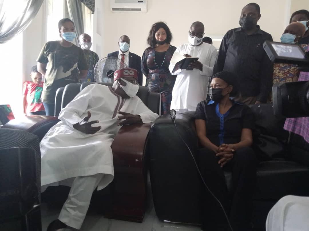 Photo News: Tinubu visits Yinka Odumakin’s widow, Joe