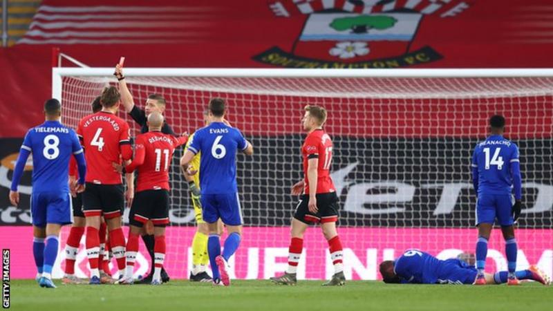 EPL: Leicester held by 10-man Southampton