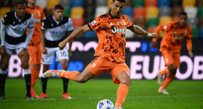 Ronaldo Scores Brace To Rescue Juventus Against Udinese