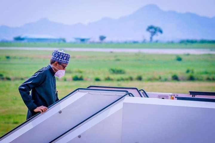 Buhari, Aisha, Osinbajo jet out of Nigeria