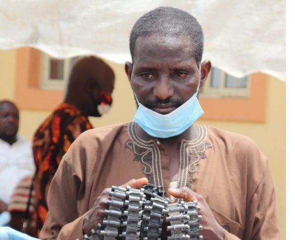 Police arrest Malian gunrunner, Mallam Buzu with machine gun chain drive