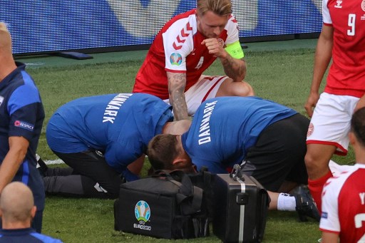 BREAKING: Christian Eriksen collapses during Euro 2020 match