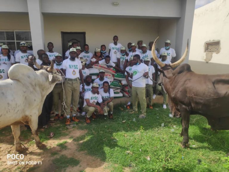 Sallah: President Buhari donates N1m, cows,rice to NYSC members in Daura