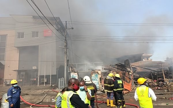 Fire engulfs, destroys multi-million naira goods at popular spare parts market in Lagos