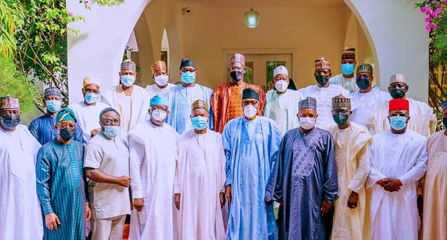 Buhari receives APC governors in Daura, begs historians to be fair in documenting his administration