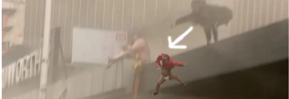 Mother throws baby from burning building