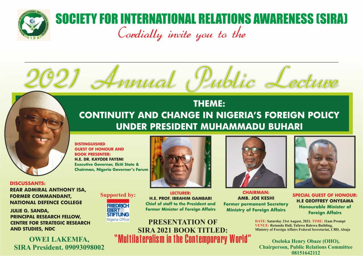 SIRA holds 2021 Annual Public lecture on Saturday