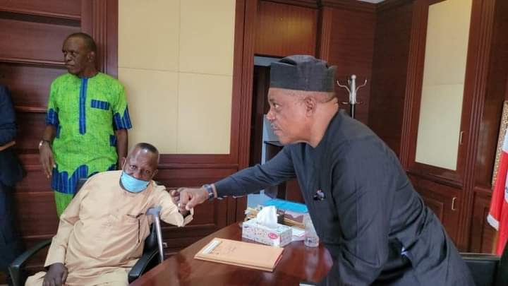 [PHOTOS] Confusion as PDP Chair, Secondus resumes office as Akinwonmi presides over party’s caucus meeting