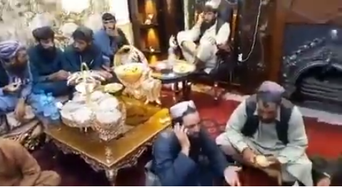 Trending video: Taliban militants wine, dine in presidential palace