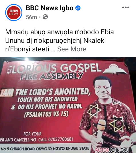 Ebonyi pastor killed by stray bullet during morning devotion as rioting youths clash with police