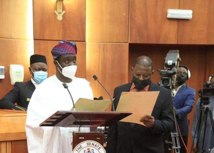 Lawan swears in Jarigbe as Senator
