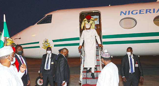 Buhari arrives Lagos on one-day visit