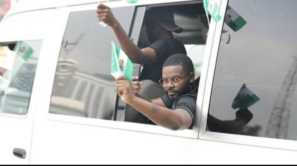 #EndSARSMemorial: Falz, Mr Macaroni, Deyemi Okanlawon, others join car procession at Lekki Tollgate