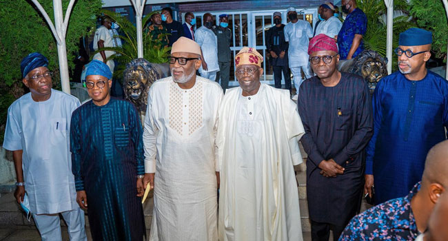 South-West Governors meet in Lagos, visit Tinubu