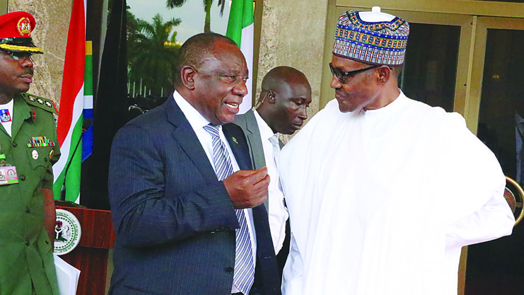 Buhari hosts South Africa’s President, Ramaphosa at Aso Villa
