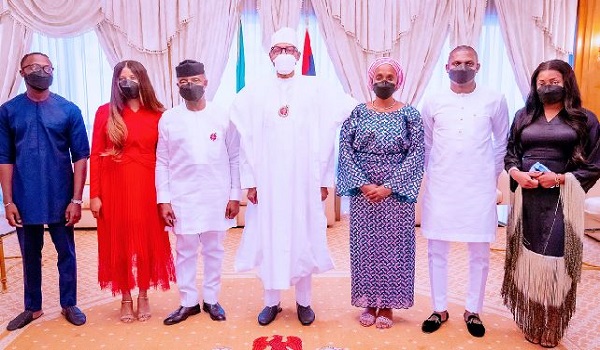 Osinbajo, family pay Christmas homage to Buhari in Aso Villa