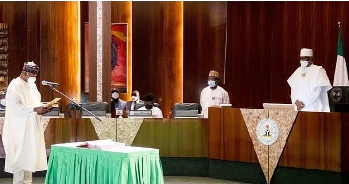 Buhari swears in Muazu Sambo as Minister of State, Works/Housing