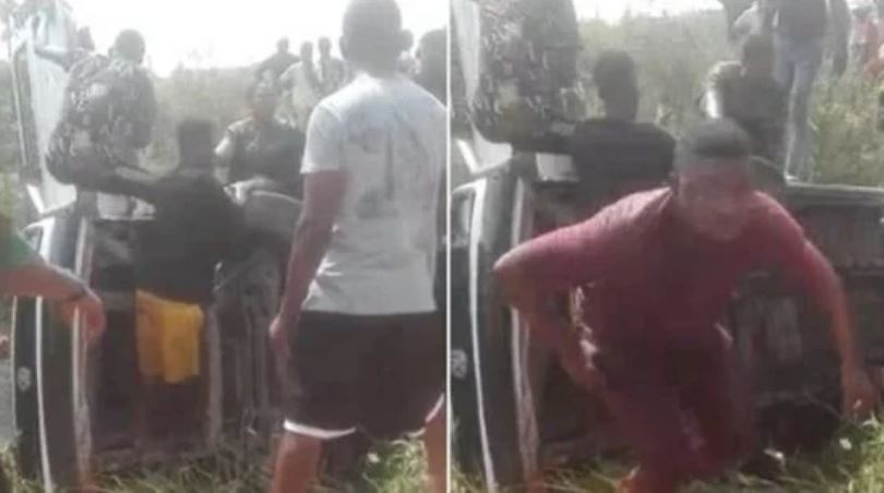 BREAKING: Many injured as bus loaded with passengers plunges into Lagos canal