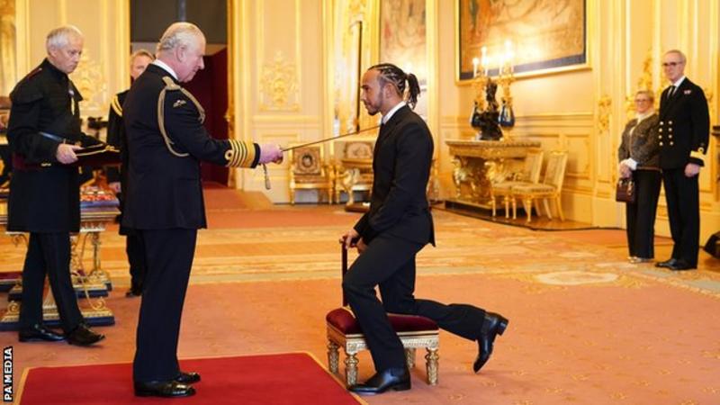 Lewis Hamilton knighted by Prince Charles days after F1 setback