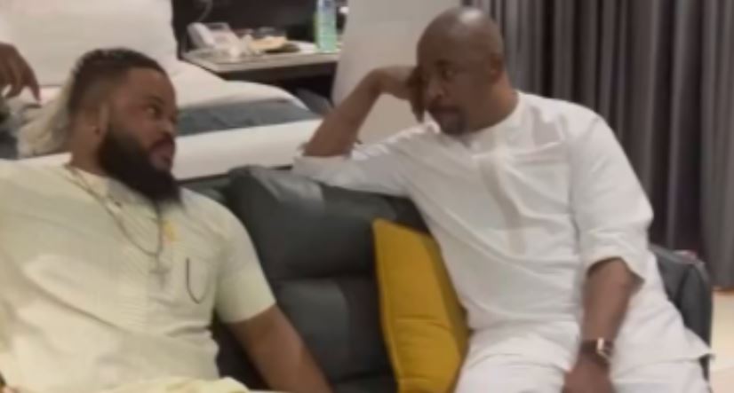 BBNaija star, White Money visits MC Oluomo