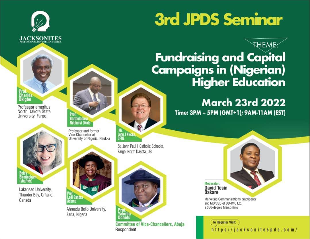 Former UNN VC Bartholomew Okolo, Charles Okigbo, others to deliver Papers at Jacksonites 3rd Lecture Series