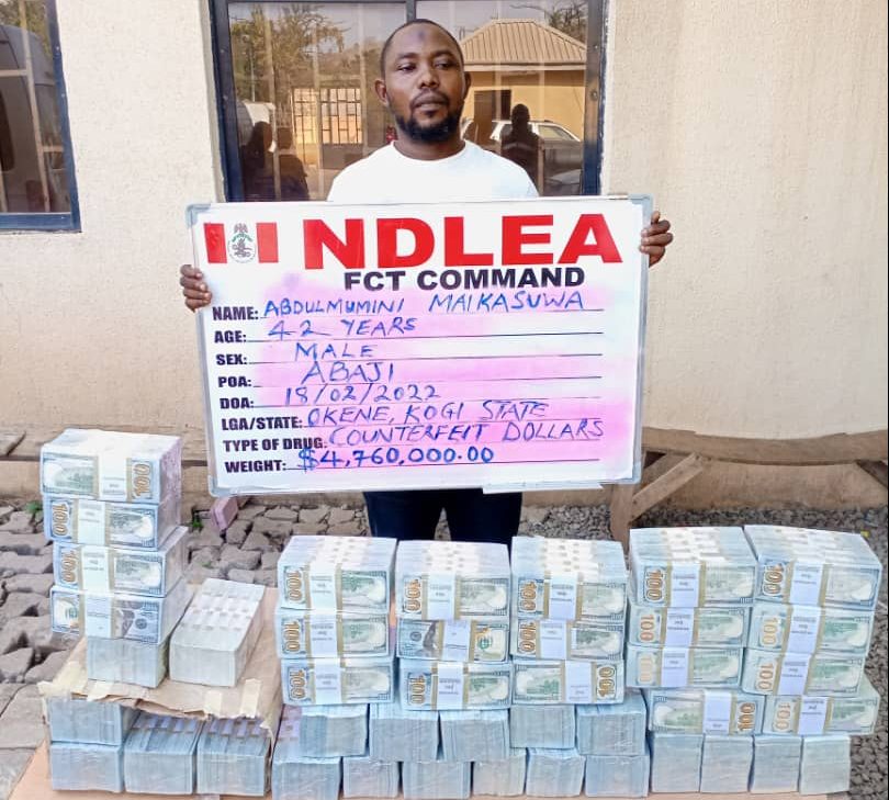 NDLEA intercepts counterfeit $4.7million cash in Abuja