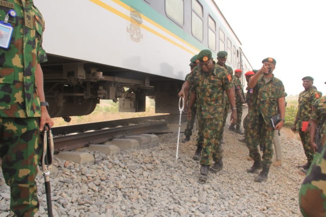 Abuja-Kaduna train: What Army Chief said during visit to scene of terror attack