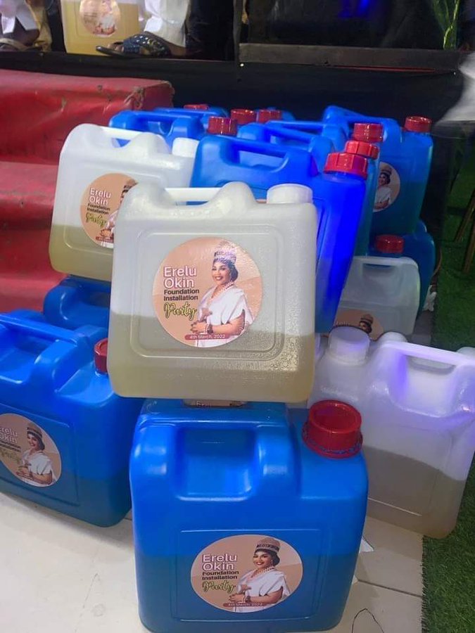 Nigerians react to distribution of fuel as souvenir at party
