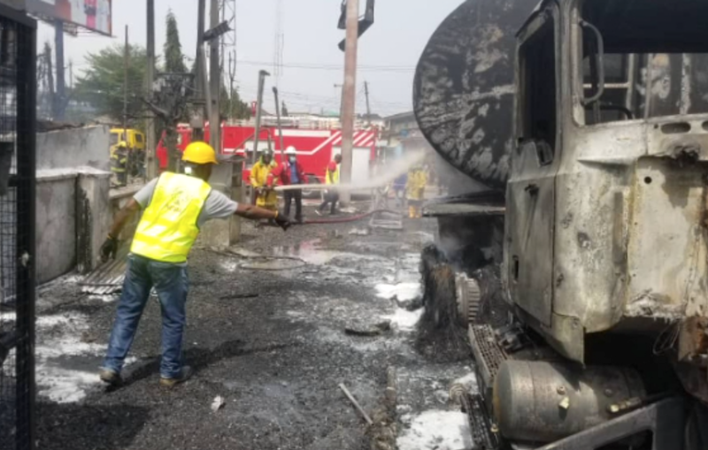 Fire guts building as PMS tanker explodes in Lagos