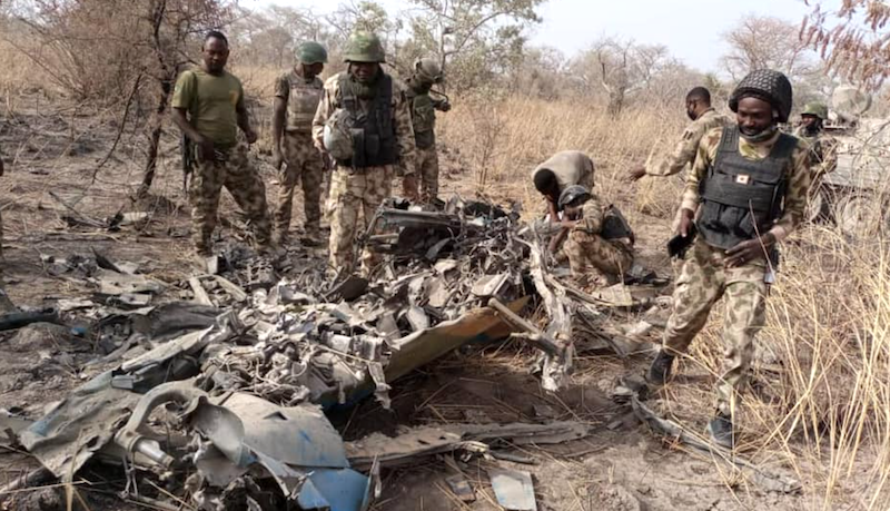 BREAKING: Wreckage of NAF fighter jet shot down by Boko Haram found a year after [PHOTOS]