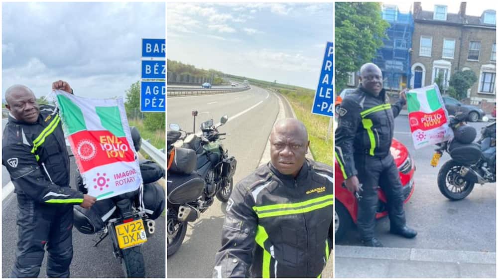 Video: Nigerian man embarks on trip  from London to Lagos on bike