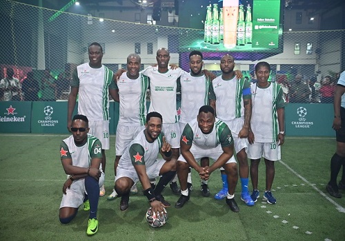 HEINEKEN MATCH: Jay-Jay Okocha, Davido deny Dutch legend, Clarence Seedorf of victory