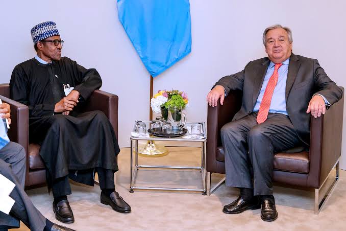 Buhari meets UN Secretary-General, Antonio Gutteres at Aso Villa