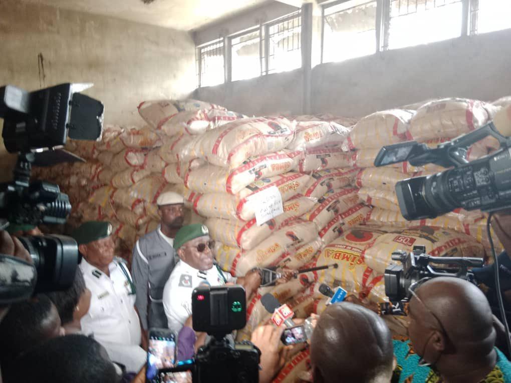 Nigerian Customs impound over 1000 bags of poisonous rice