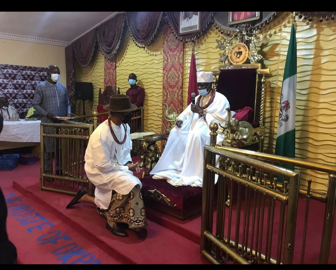 Delta Senatorial District: Dafinone seeks royal blessings from Orodje of Okpe +Photos