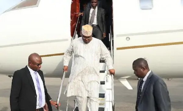Atiku arrives Nigeria
