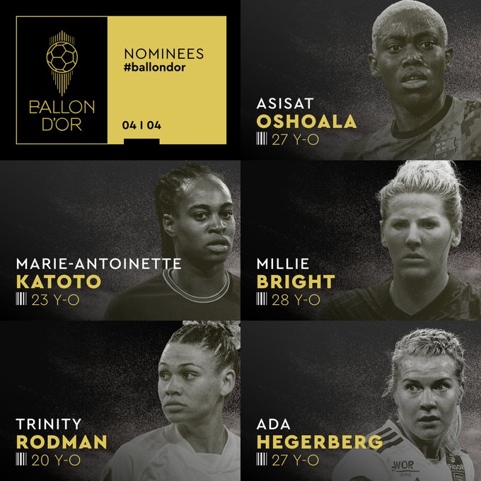 Nigeria’s Oshoala nominated for female category of Ballon d’Or