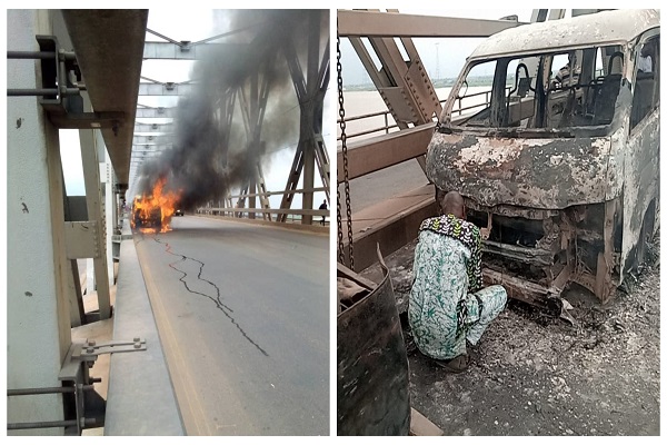 12 escape death as bus ignites on Niger bridge