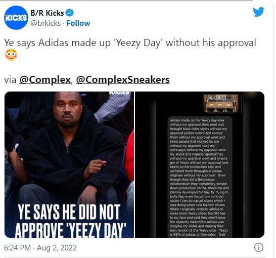 Kanye West blasts Adidas