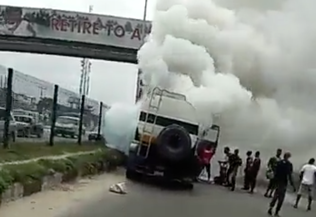 Fire disaster averted as tanker spills content in Lagos