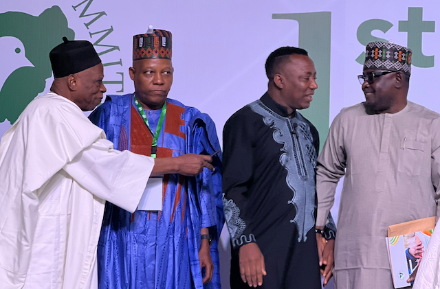 2023: Sowore confronts Shettima over Tinubu’s absence as presidential candidates sign peace accord