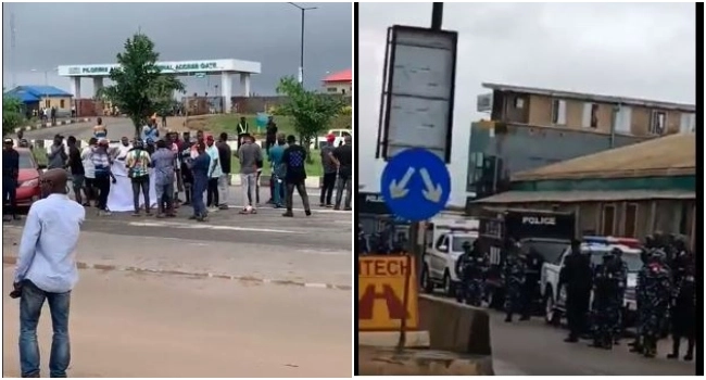 ASUU Strike: Nigerian students protest, block Lagos Airport road