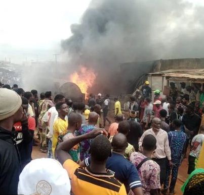 OGUN: 10 houses, two churches and eight shops razed as fuel tanker explodes