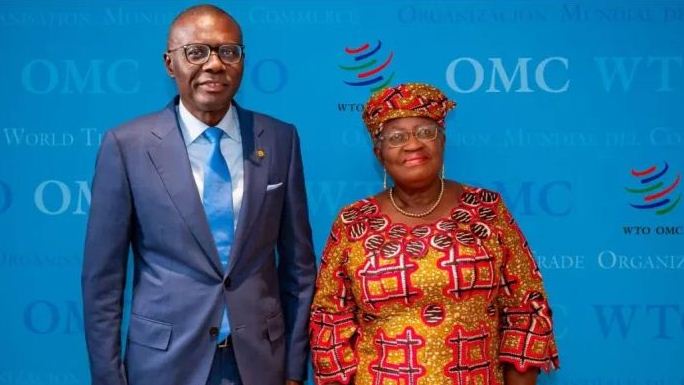 Sanwo-Olu stops over at WTO headquarters to hail Okonjo-Iweala