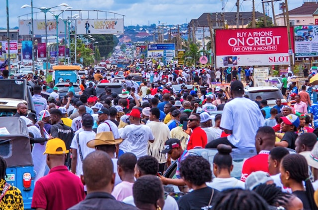 Thousands of Peter Obi’s supporters shut down Asaba