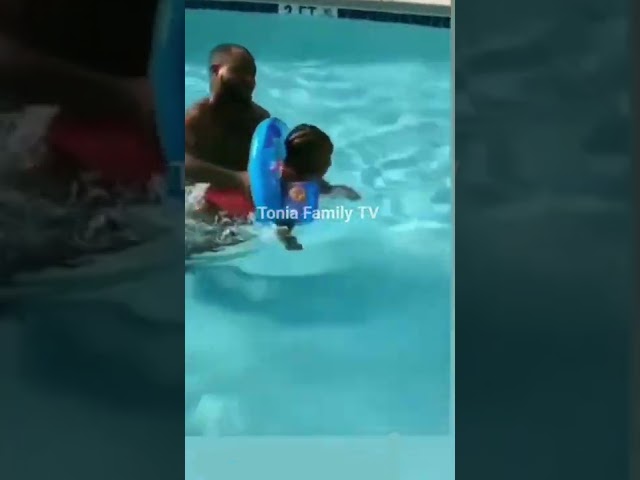 Davido teaches his son, Ifeanyi how to swim (VIDEO)