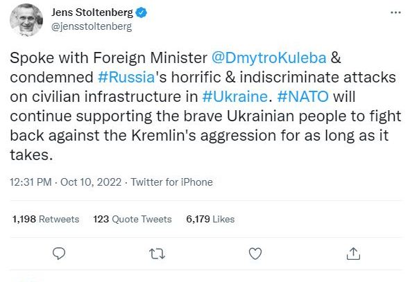 Oblast Attack: Russia's mass strike on Ukraine is horrific- NATO reacts  